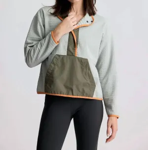 Gridback Fleece Snap Pullover In Desert Sage