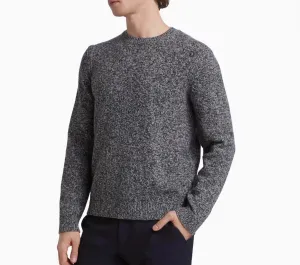 Hilles Crew Sweater In Light Heather Grey/baltic