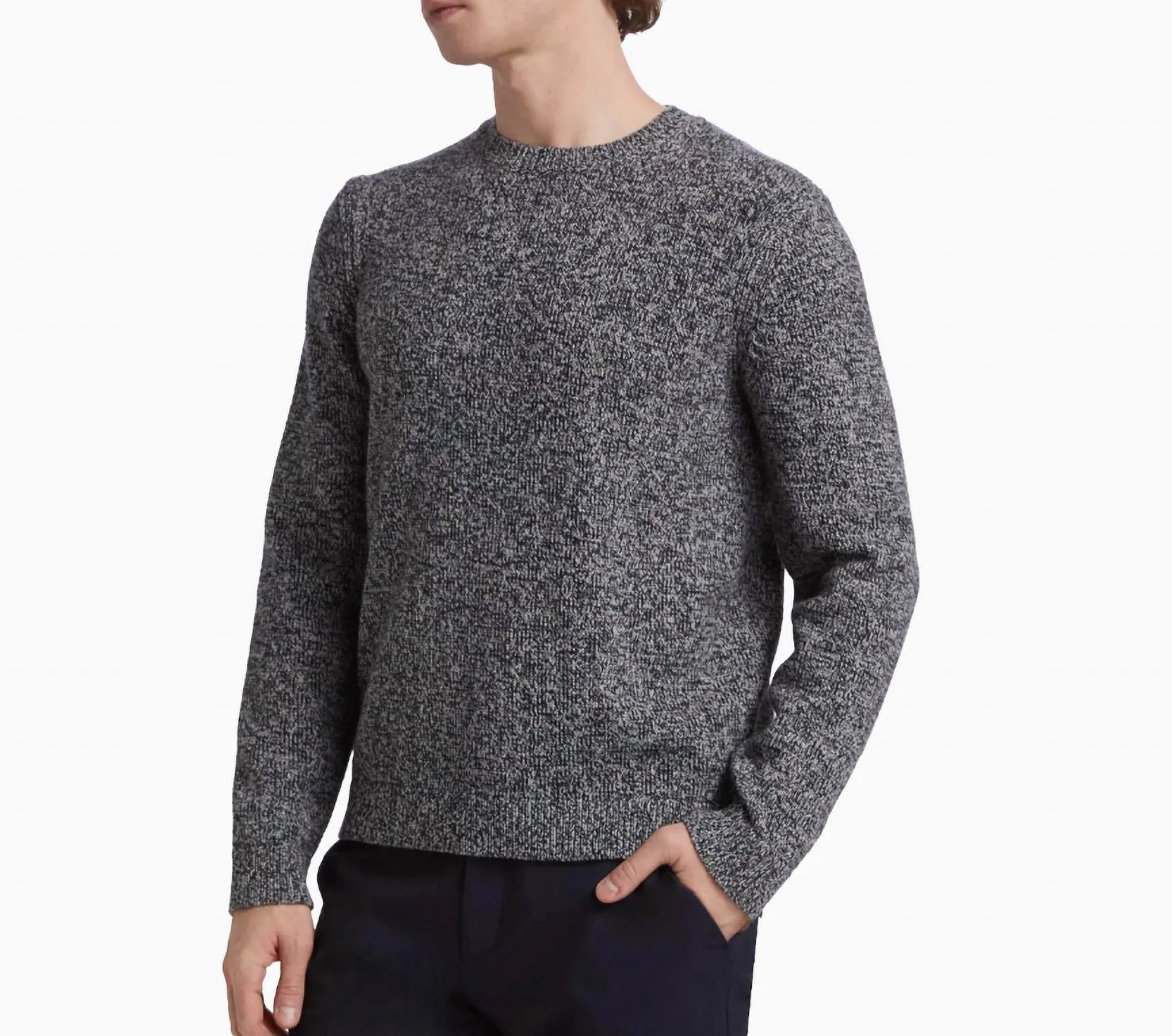 Hilles Crew Sweater In Light Heather Grey/baltic