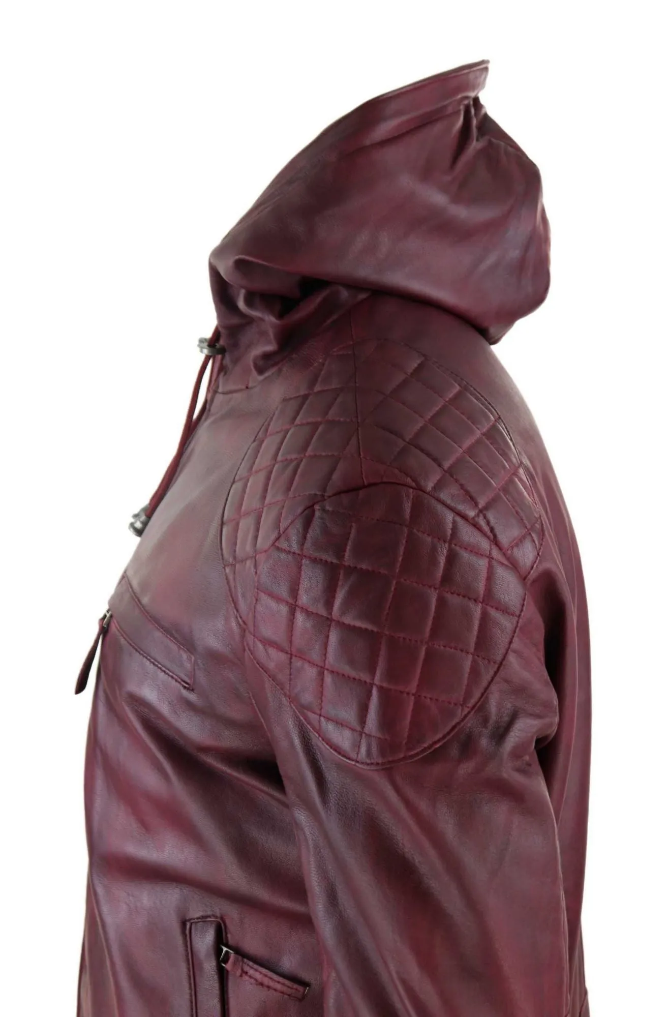 Hood Biker Jacket Leather Casual