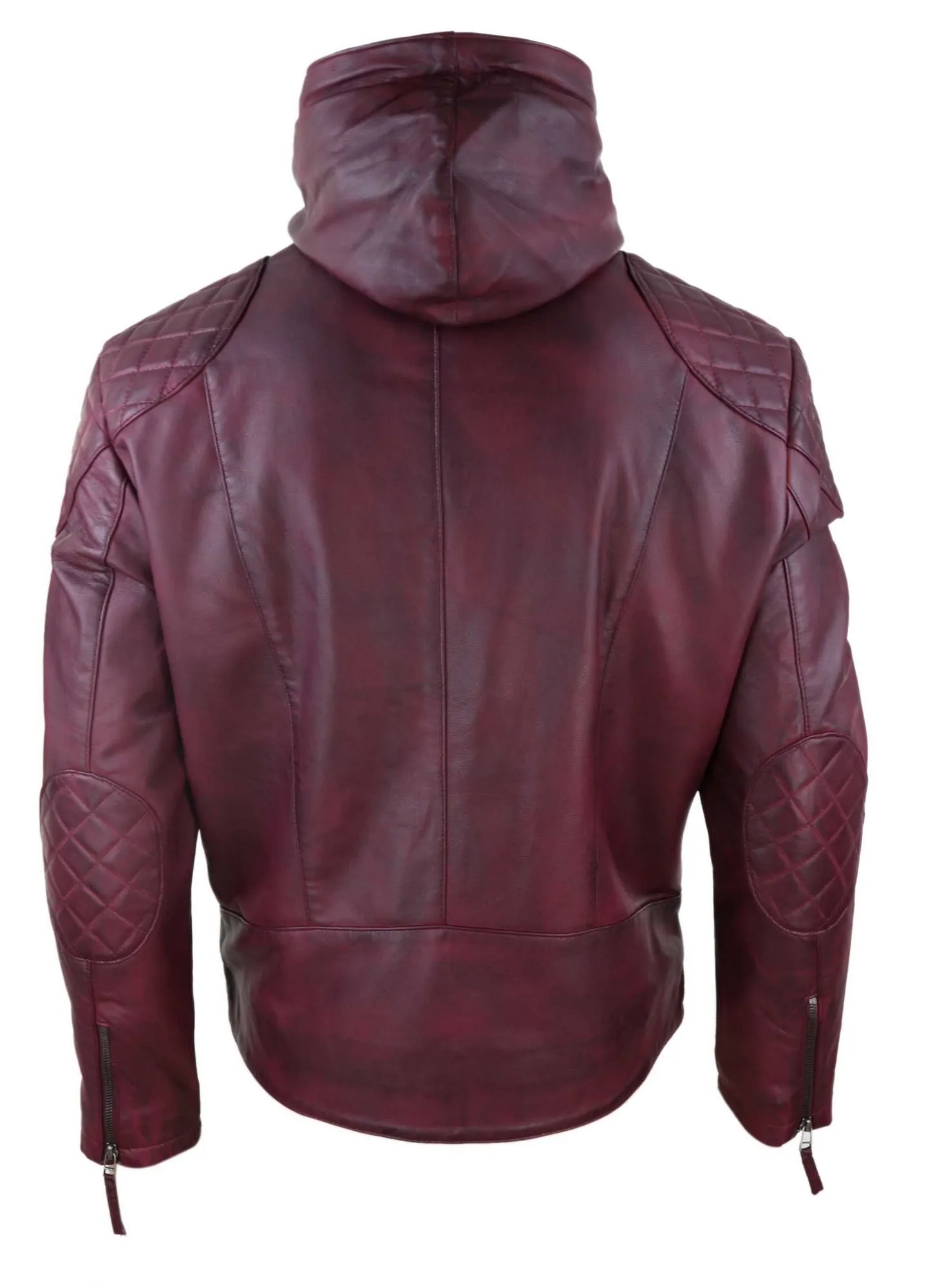 Hood Biker Jacket Leather Casual