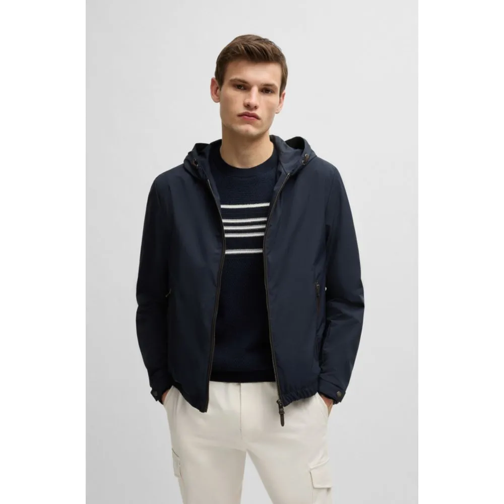 Hooded jacket in peached material