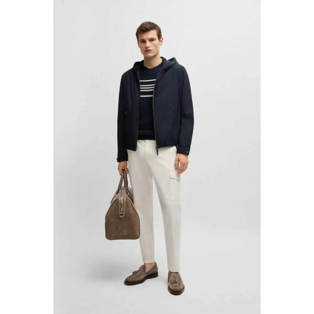 Hooded jacket in peached material
