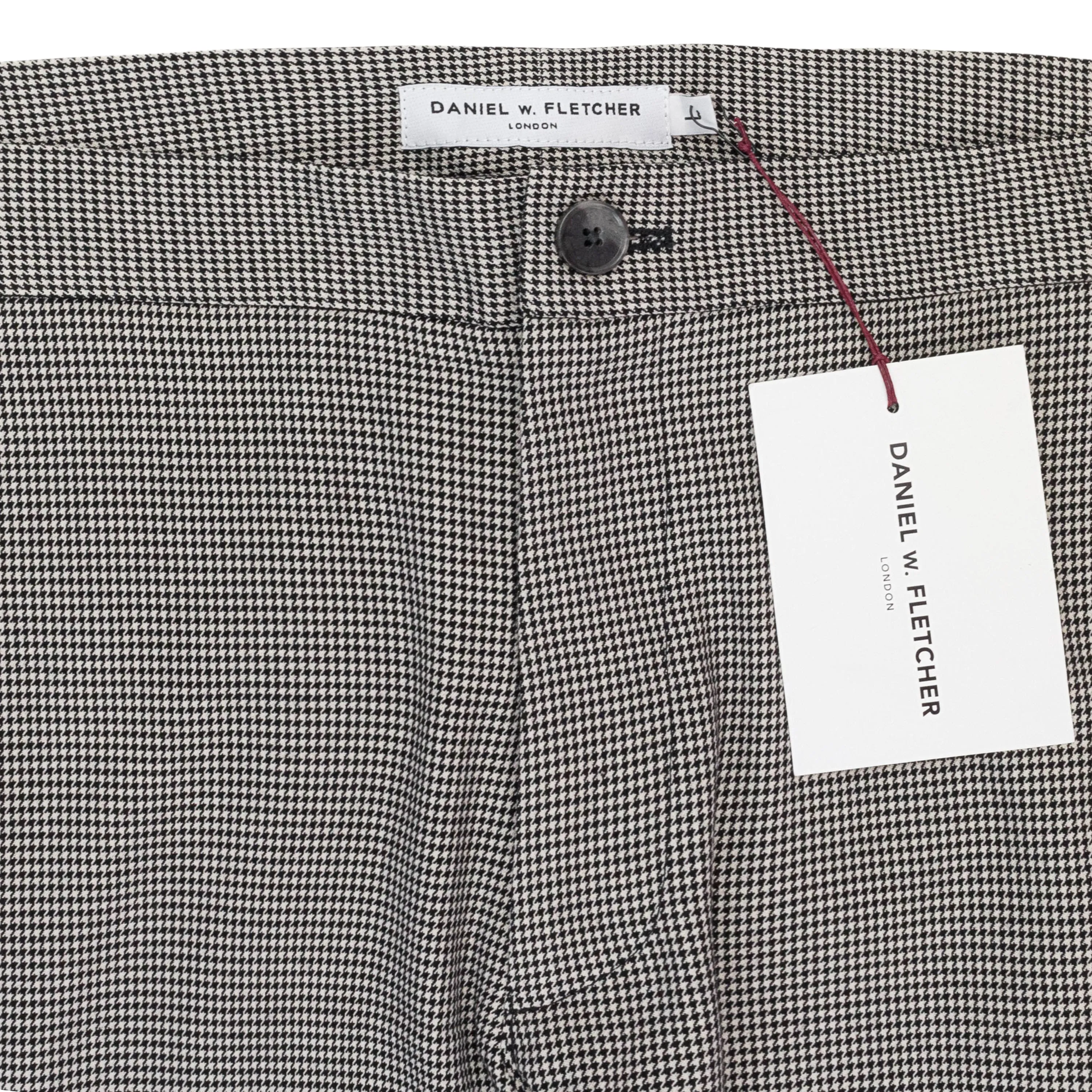 HOUNDSTOOTH SPLIT HEM BLACK WHITE TROUSERS