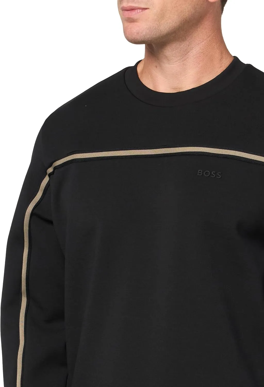 Hugo Boss Men's Salbo 1 Crewneck Sweater, Black Shadow
