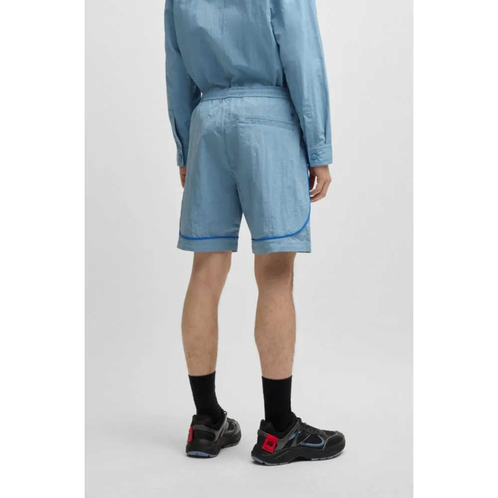HUGO x RB drawstring shorts with piping details