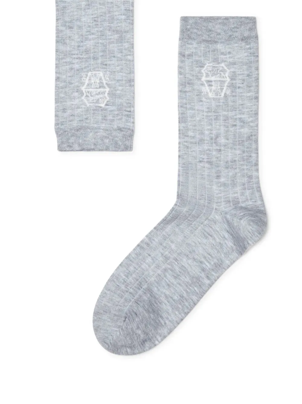 Intarsia-Logo Knitted Socks