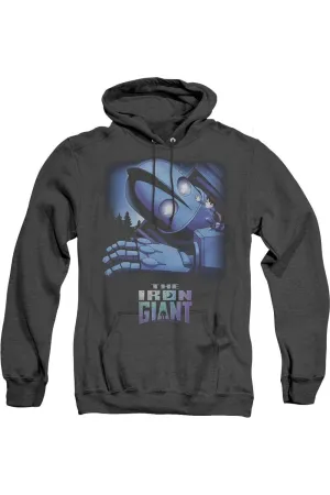 Iron Giant Giant And Hogarth Adult Heather Hoodie / Hooded Sweatshirt