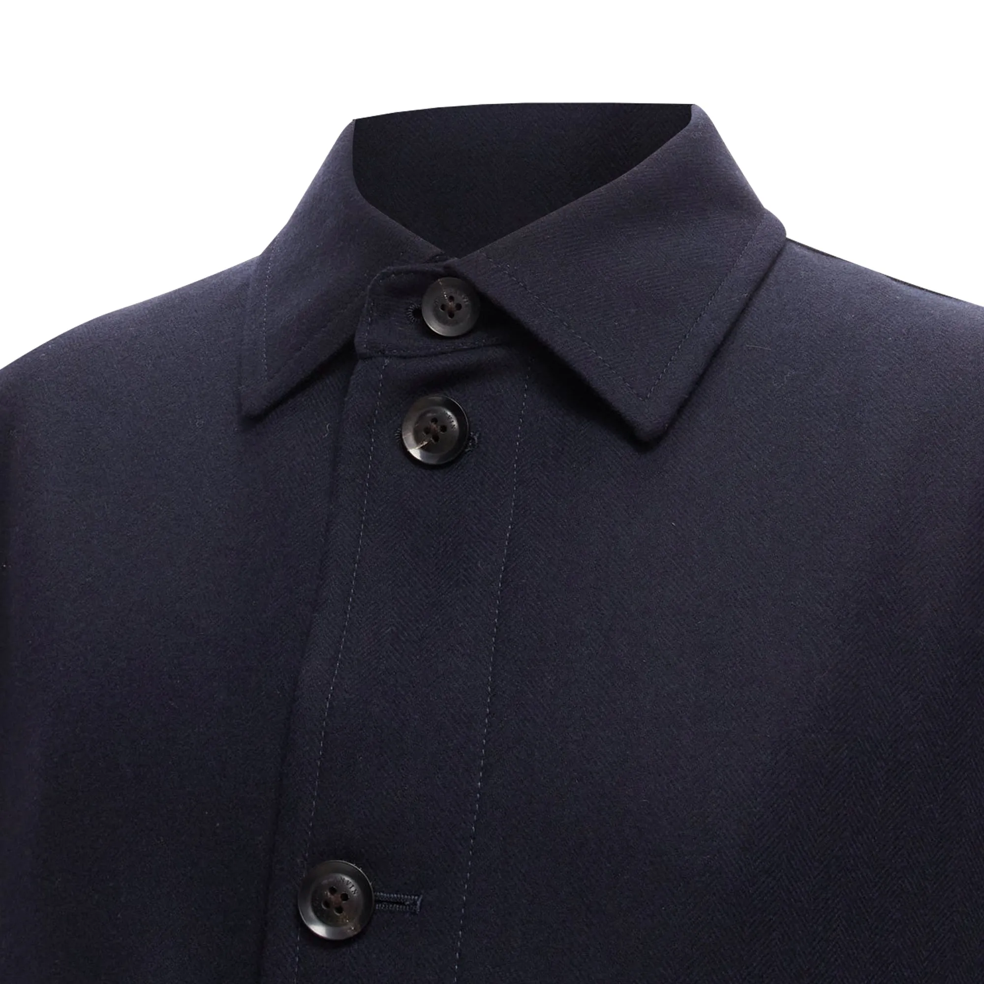 Lanvin Collection wool blend classic shell button longline coat