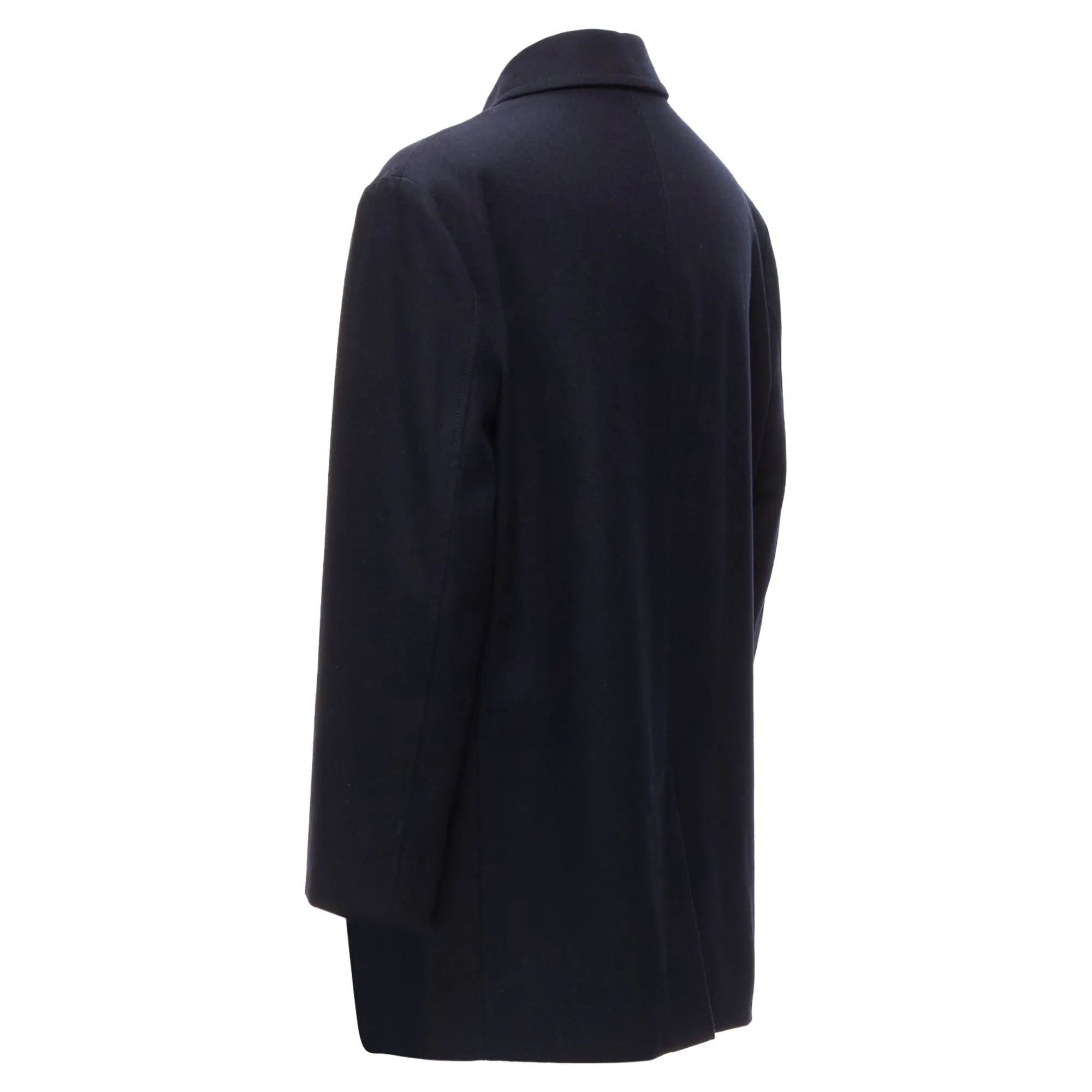 Lanvin Collection wool blend classic shell button longline coat