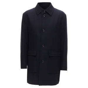 Lanvin Collection wool blend classic shell button longline coat