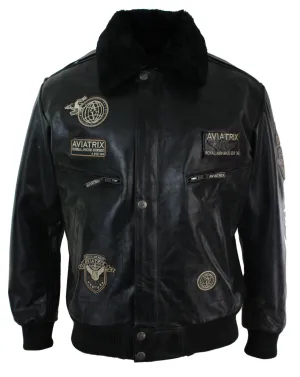 Leather Jacket Bomber Aviator