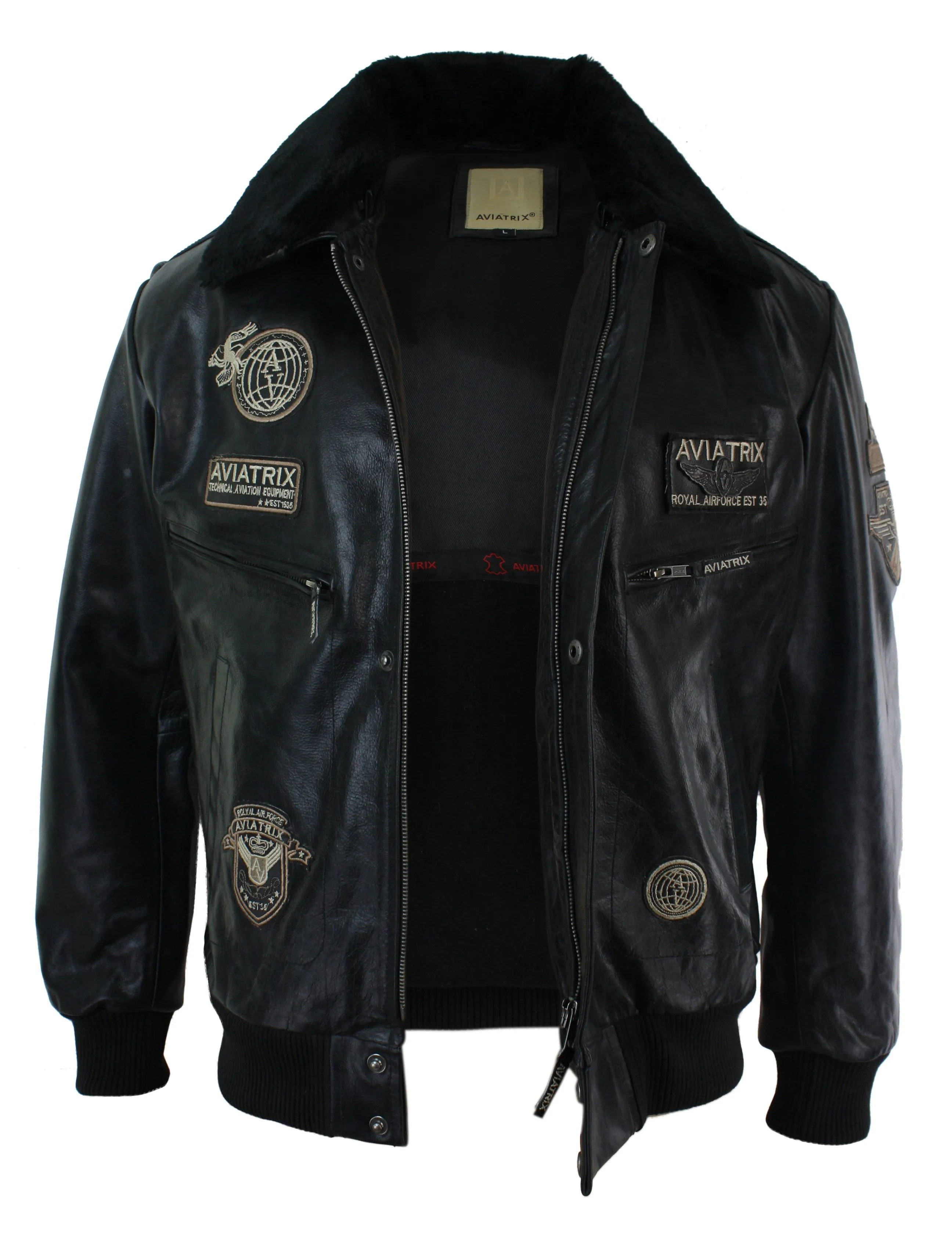 Leather Jacket Bomber Aviator