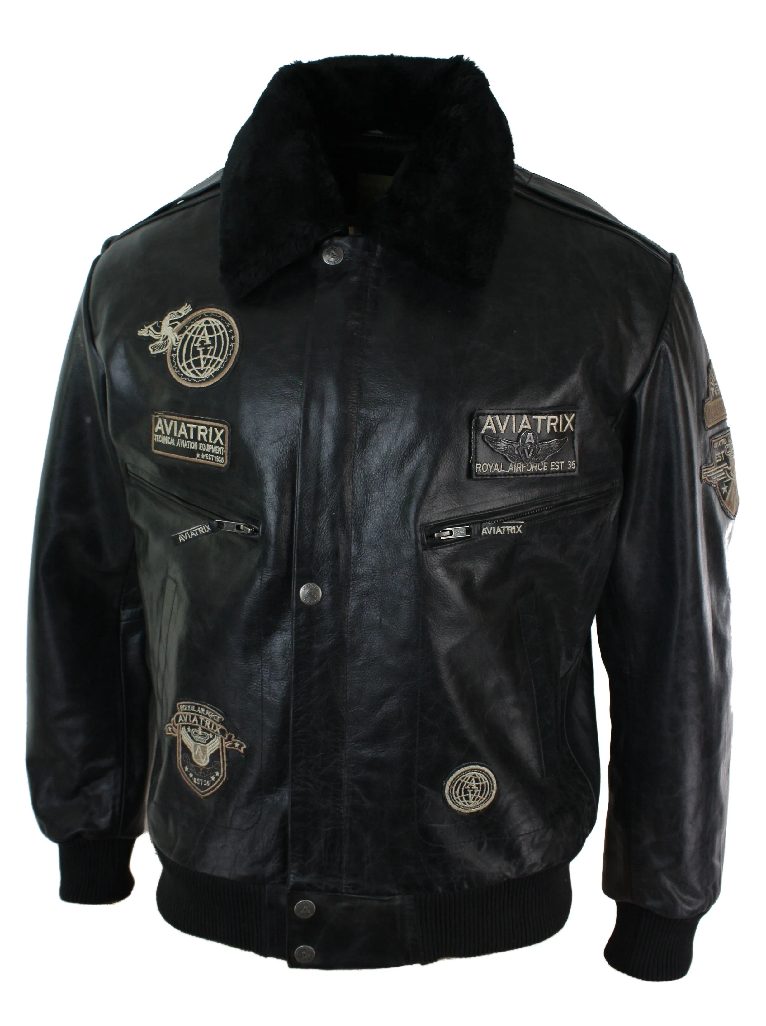 Leather Jacket Bomber Aviator