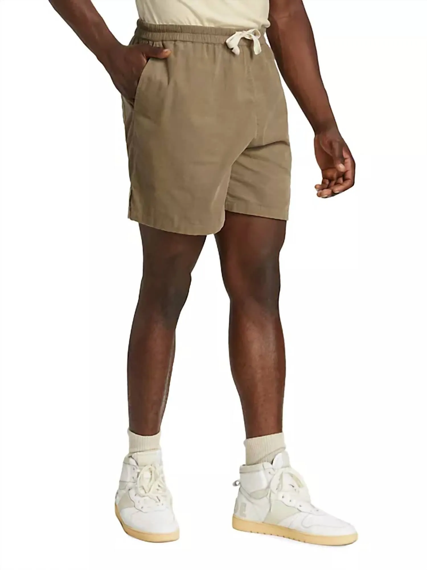 Light Weight Cord Shorts In Dark Beige