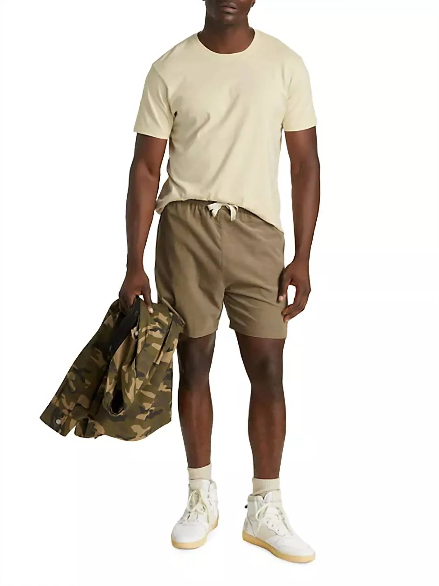 Light Weight Cord Shorts In Dark Beige