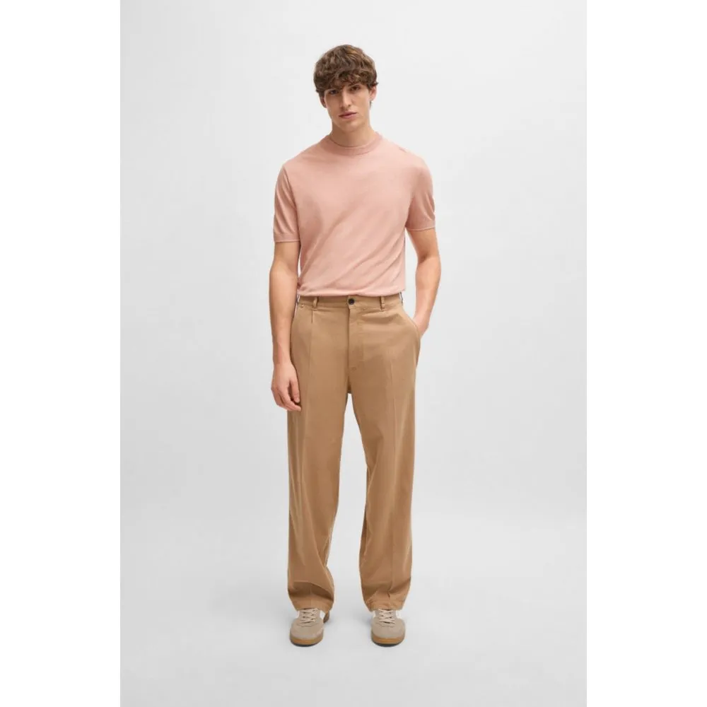 Linen-blend regular-fit sweater with accent tipping