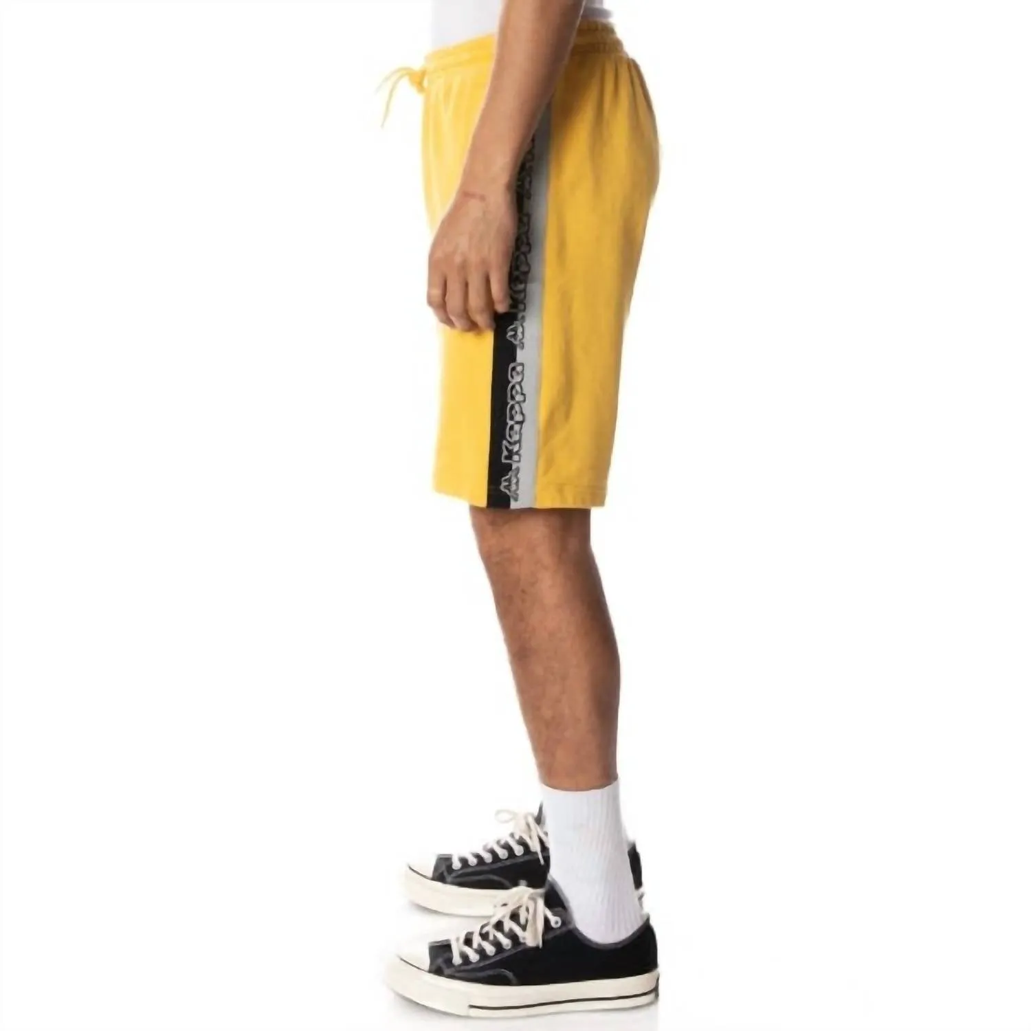 Logo Tape Dasved Shorts In Yellow/grey/black