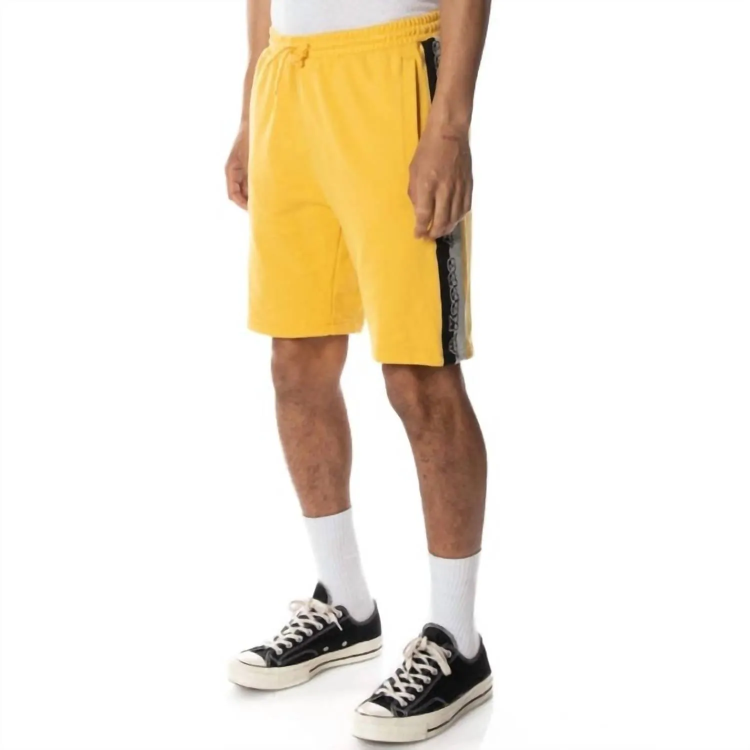 Logo Tape Dasved Shorts In Yellow/grey/black