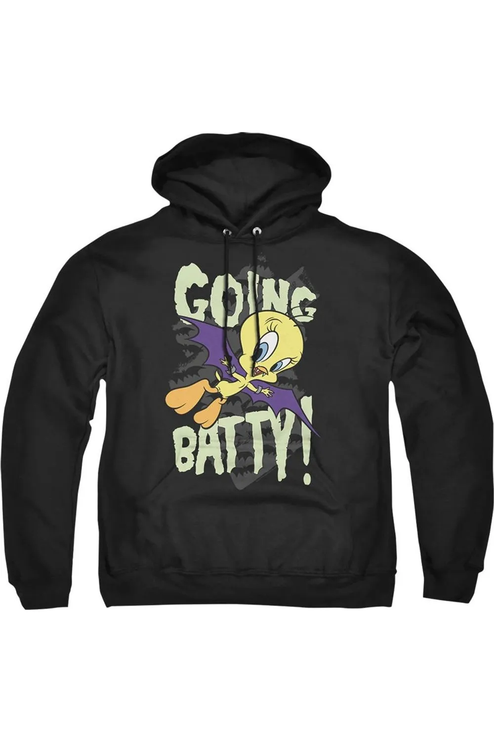 Looney Tunes Going Batty Adult Pull Over Hoodie / Hooded Sweatshirt