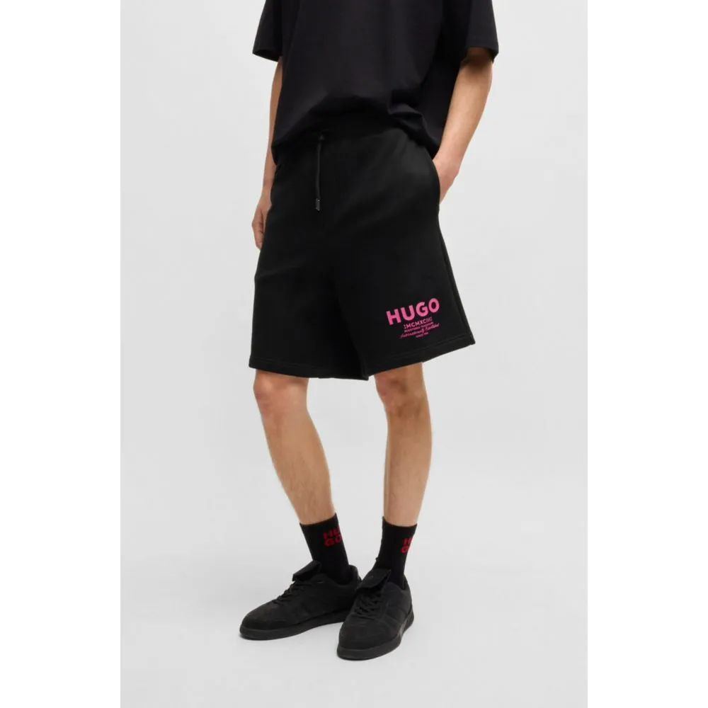 Loose-fit shorts in cotton terry with logo print