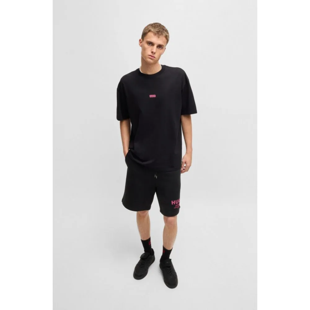 Loose-fit shorts in cotton terry with logo print