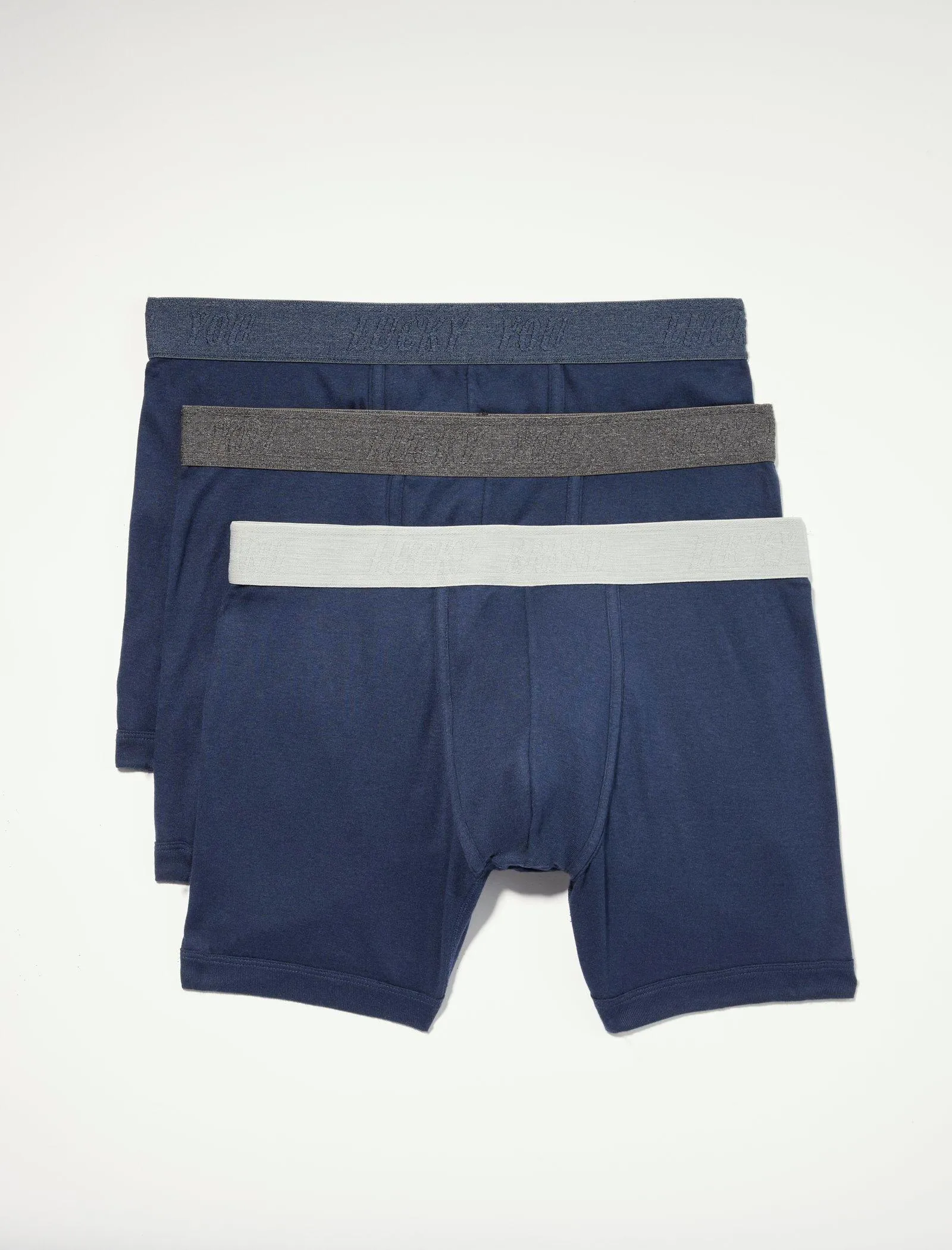 Lucky Brand 3 Pack Cotton Modal Boxer Briefs Medium Light Blue Lucky Brand