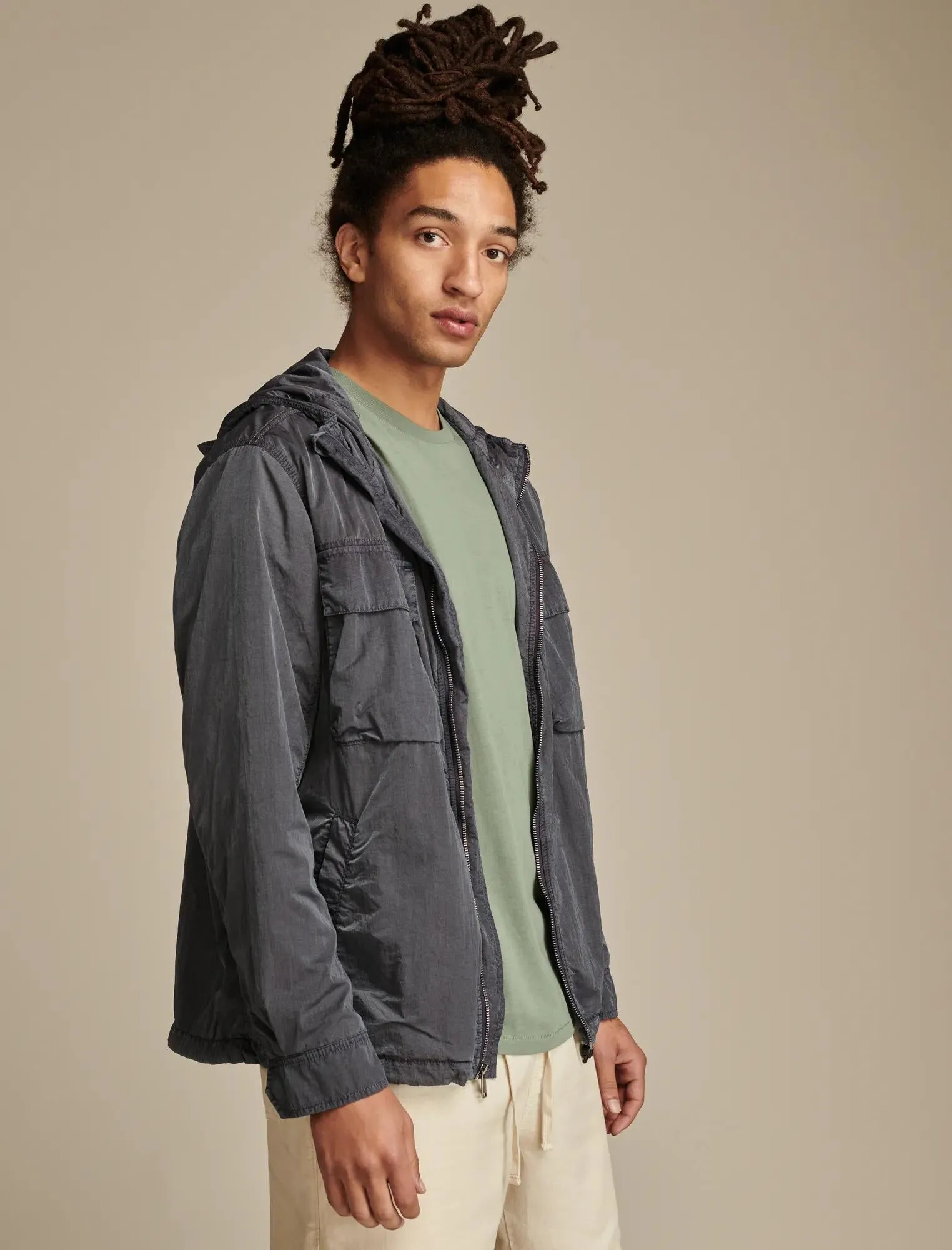 Lucky Brand Men's Garment Dyed Nylon Jacket