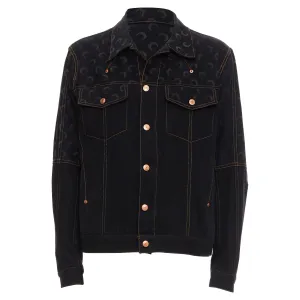Marine Serre White Line Crescent Moon Denim Print Jacket