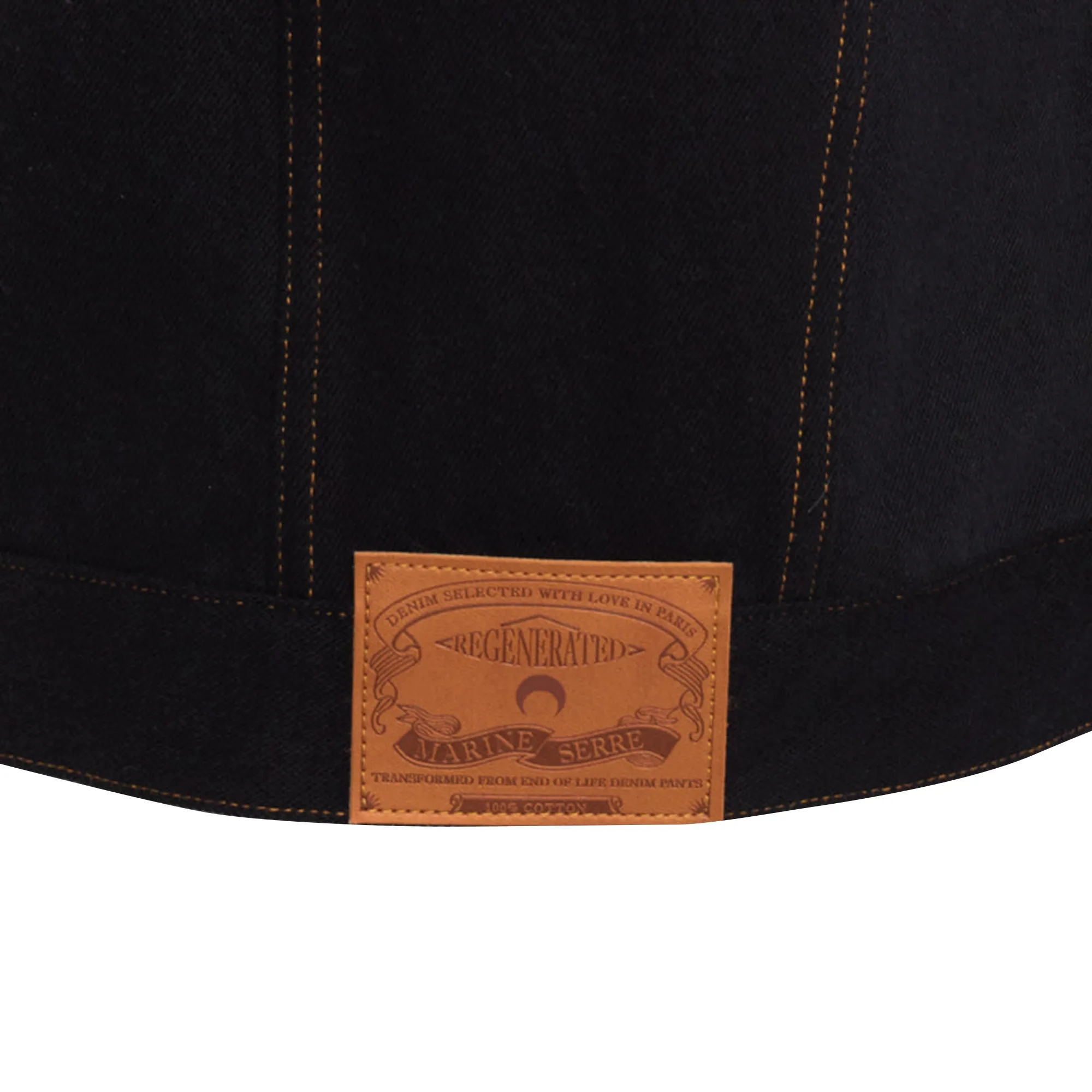 Marine Serre White Line Crescent Moon Denim Print Jacket