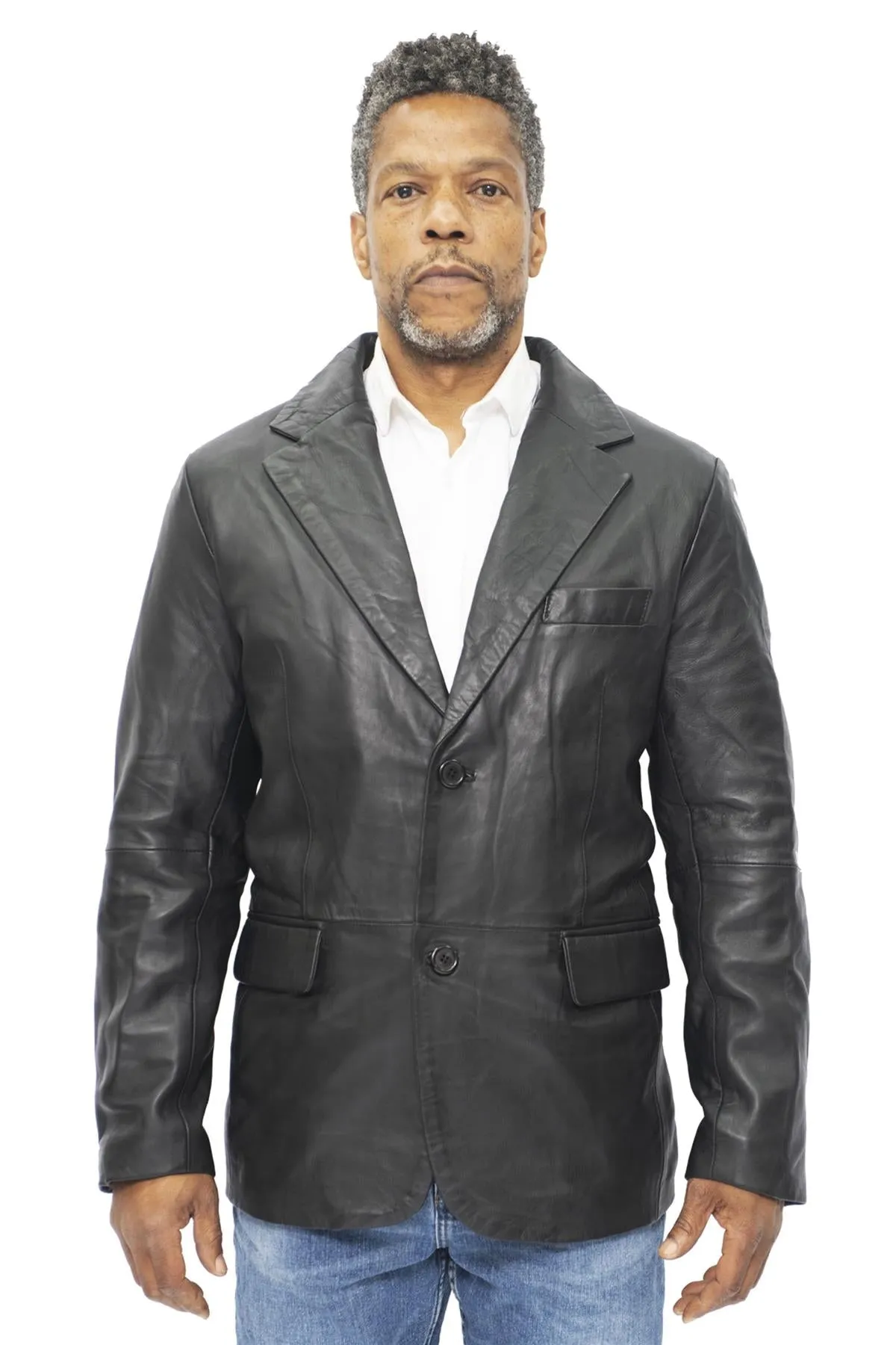 Men's 2 Button Leather Blazer Jacket-Hamilton