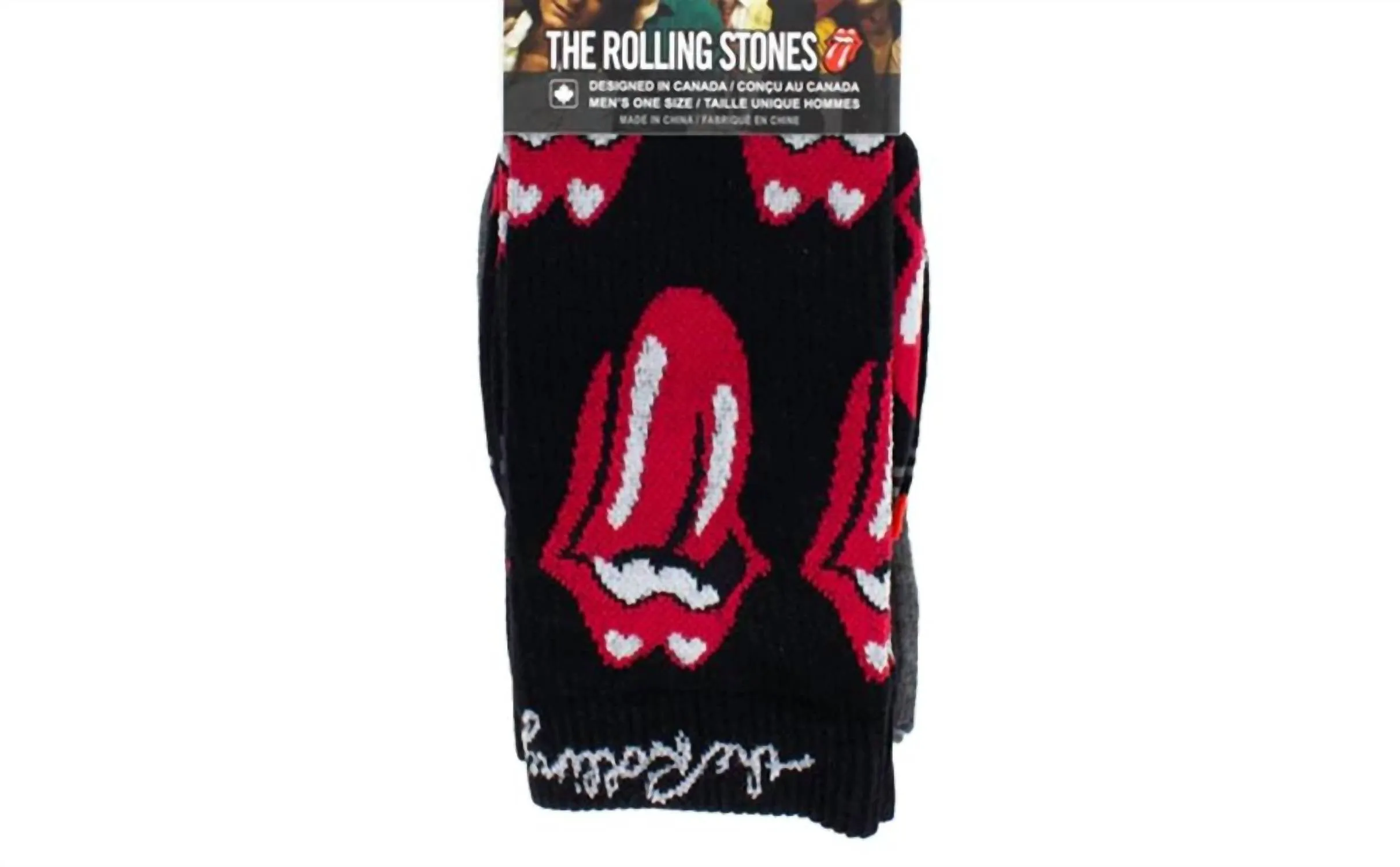 Men's 3 Pair The Rolling Stones Assorted Crew Socks In Black/black/grey
