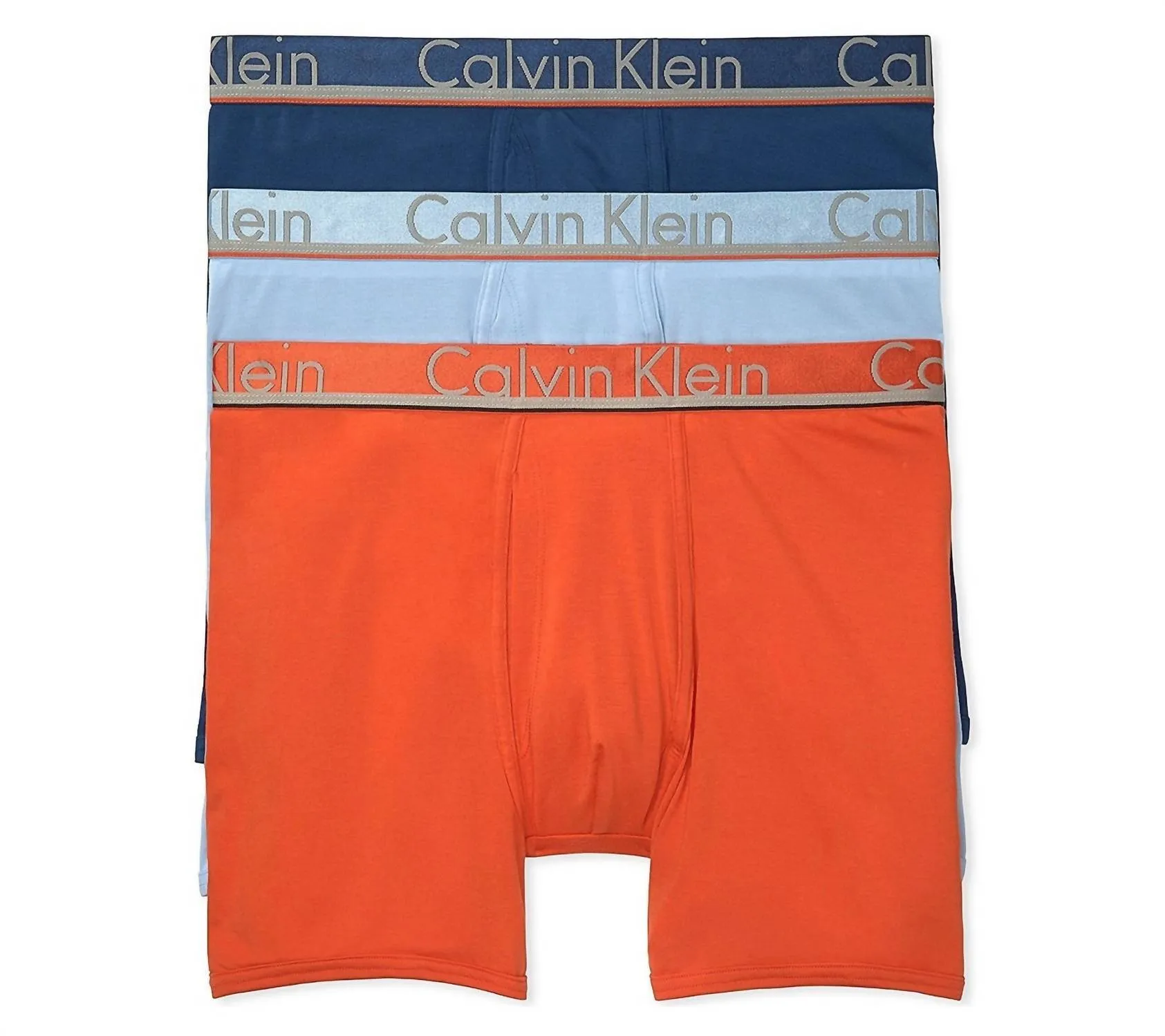 Men's 3 Underwear Comfort Microfiber Boxer Briefs In Rapid Blue/estate Blue/oriole