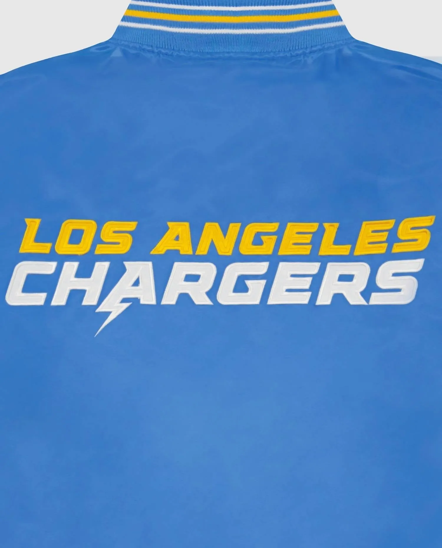 Men's Angeles Chargers Varsity Satin Full-Snap Jacket In Light Blue
