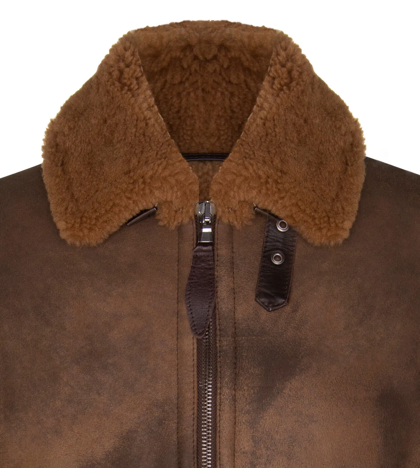 Mens Antique Sheepskin Bomber Jacket-Algorta