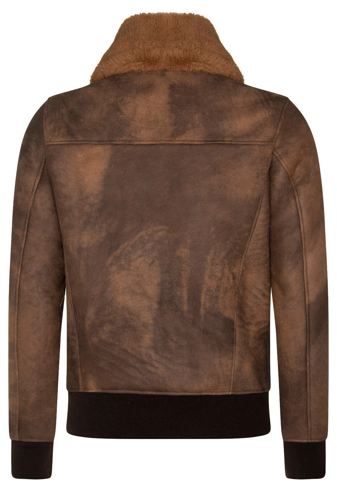Mens Antique Sheepskin Bomber Jacket-Algorta