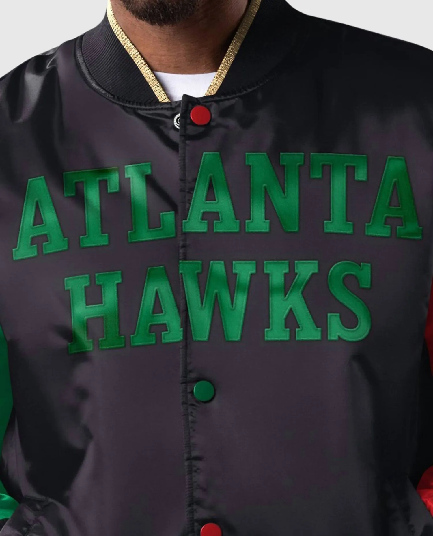 Men's Atlanta Hawks History Month Quilted Lining Satin Full-Snap Jacket In Black
