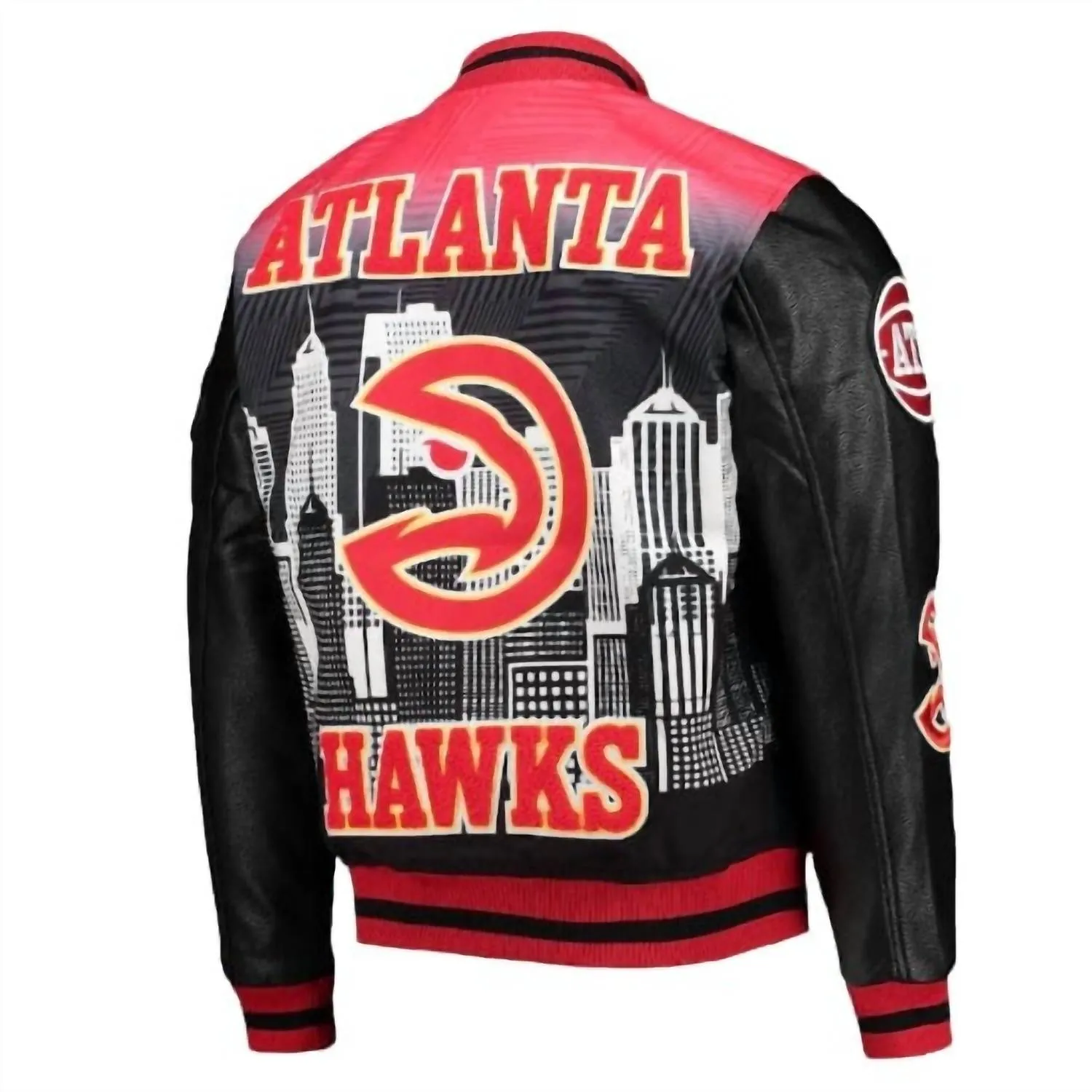 Men's Atlanta Hawks Intervarsity Jacket In Black/red