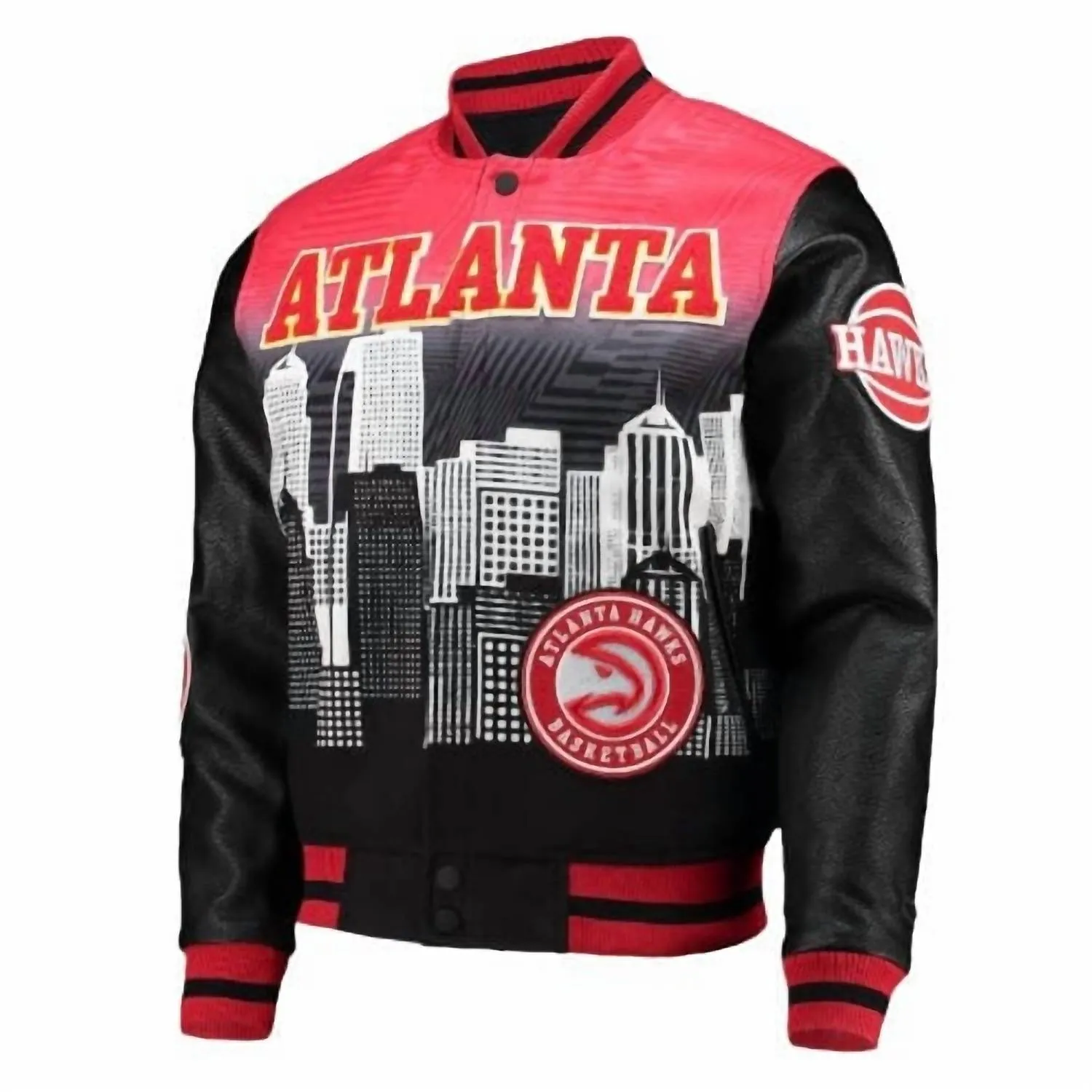 Men's Atlanta Hawks Intervarsity Jacket In Black/red