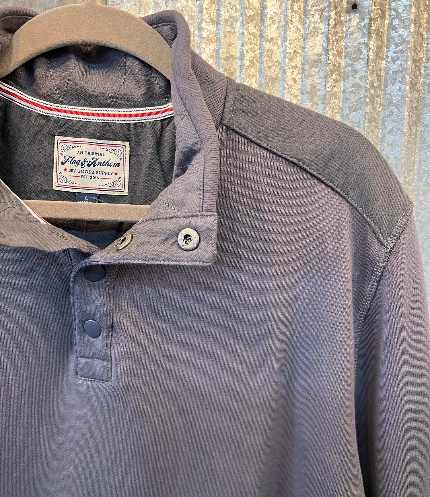 Men's Benedict Long Sleeve Mock Neck Pullover In Charcoal