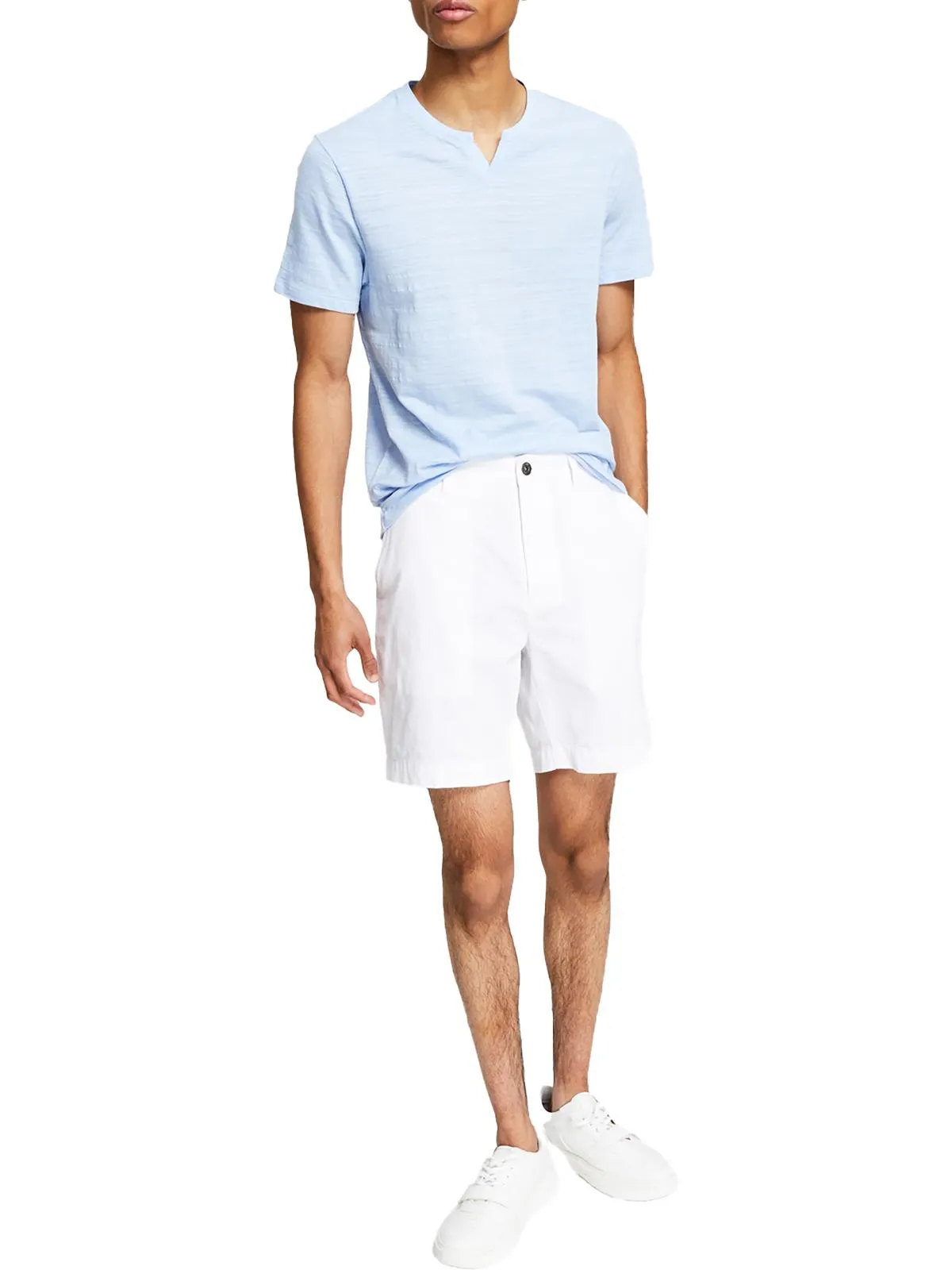 Mens Chambray 7" Inseam Flat Front