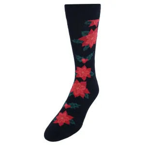 Men's Christmas Poinsettias Novelty Socks (1 Pair)