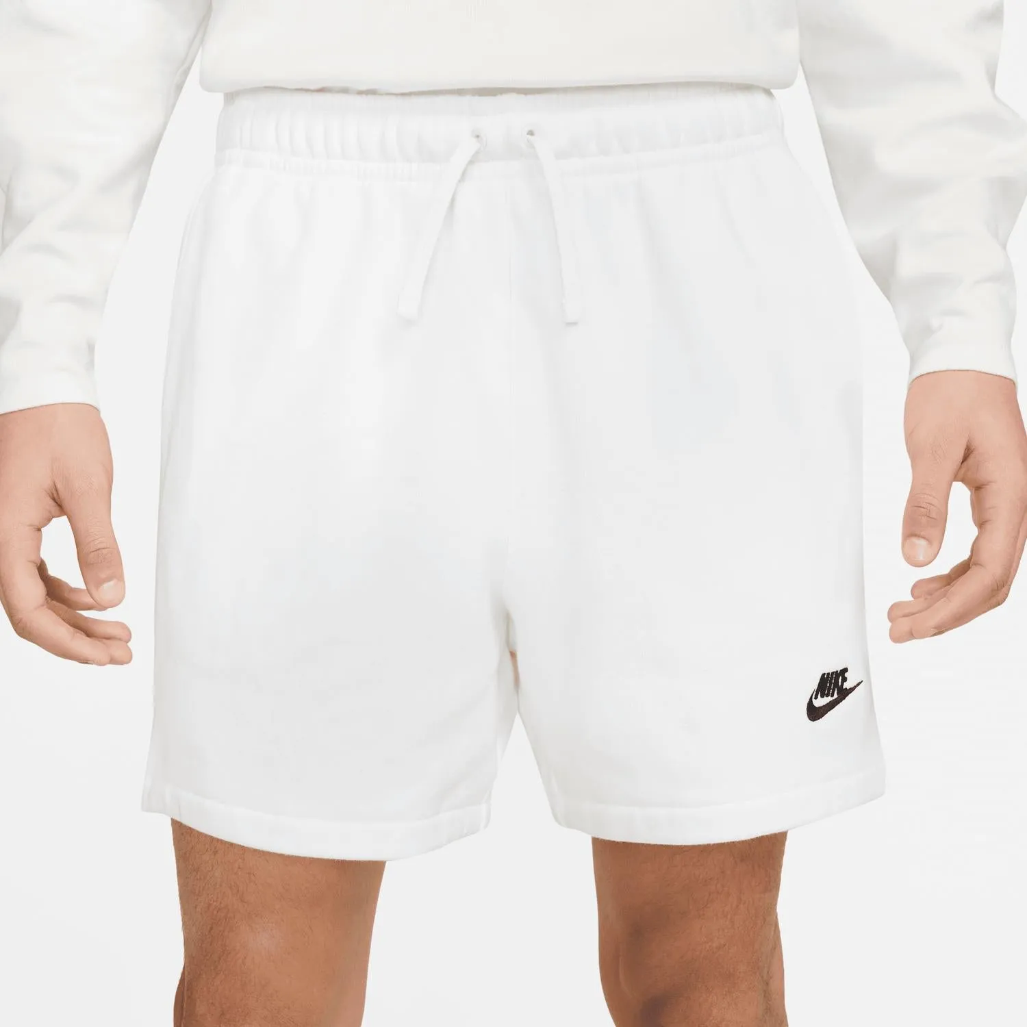 Men's Club Fleece Flow Shorts In White/black
