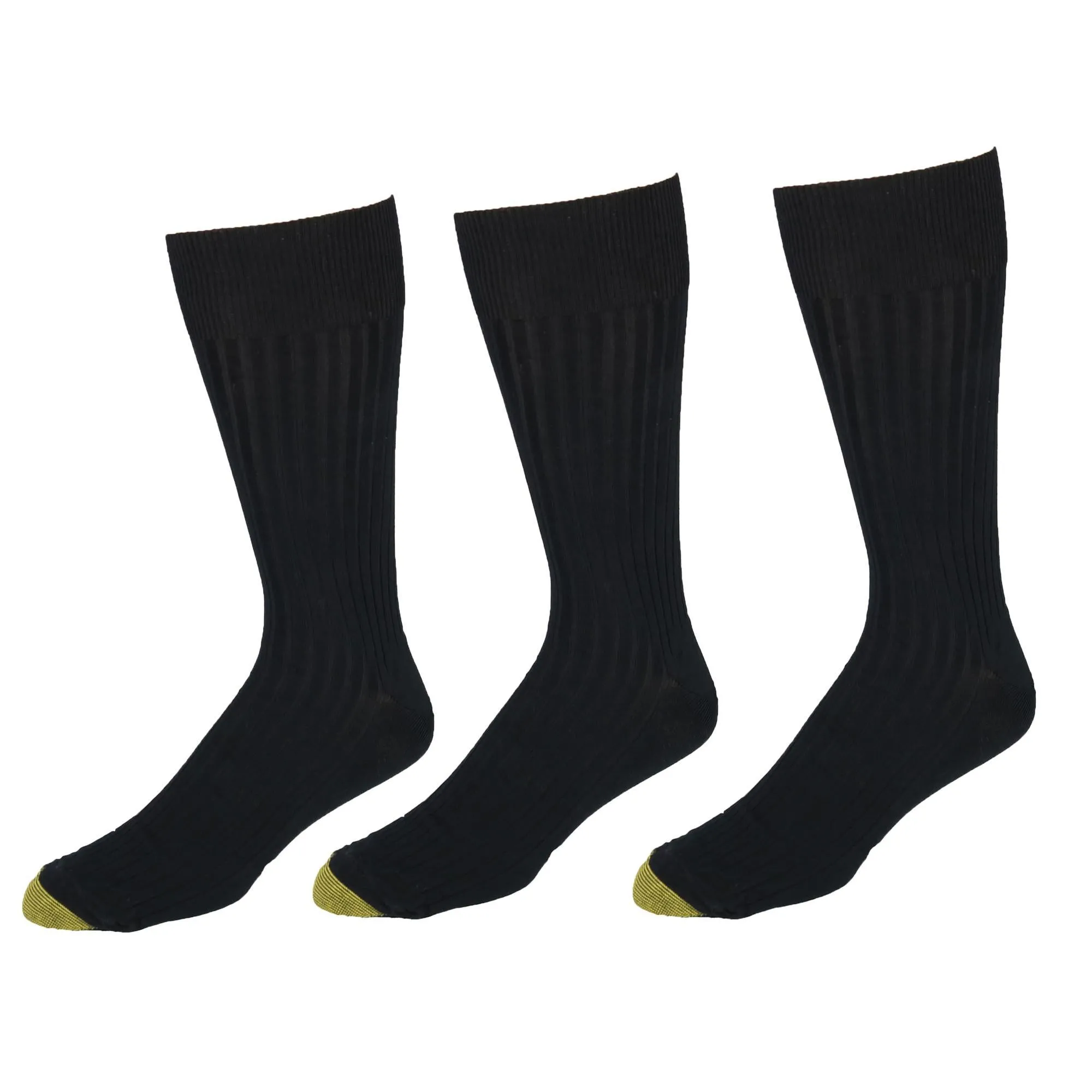 Men's Extended Size Ribbed Moisture Control Dress Socks (3 Pair Pack)
