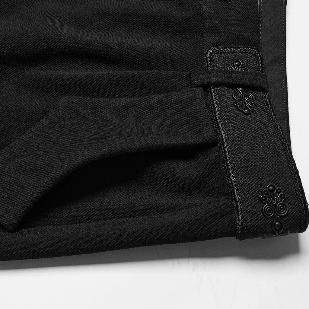 Men's Gothic Floral Buckle Waistband Pants
