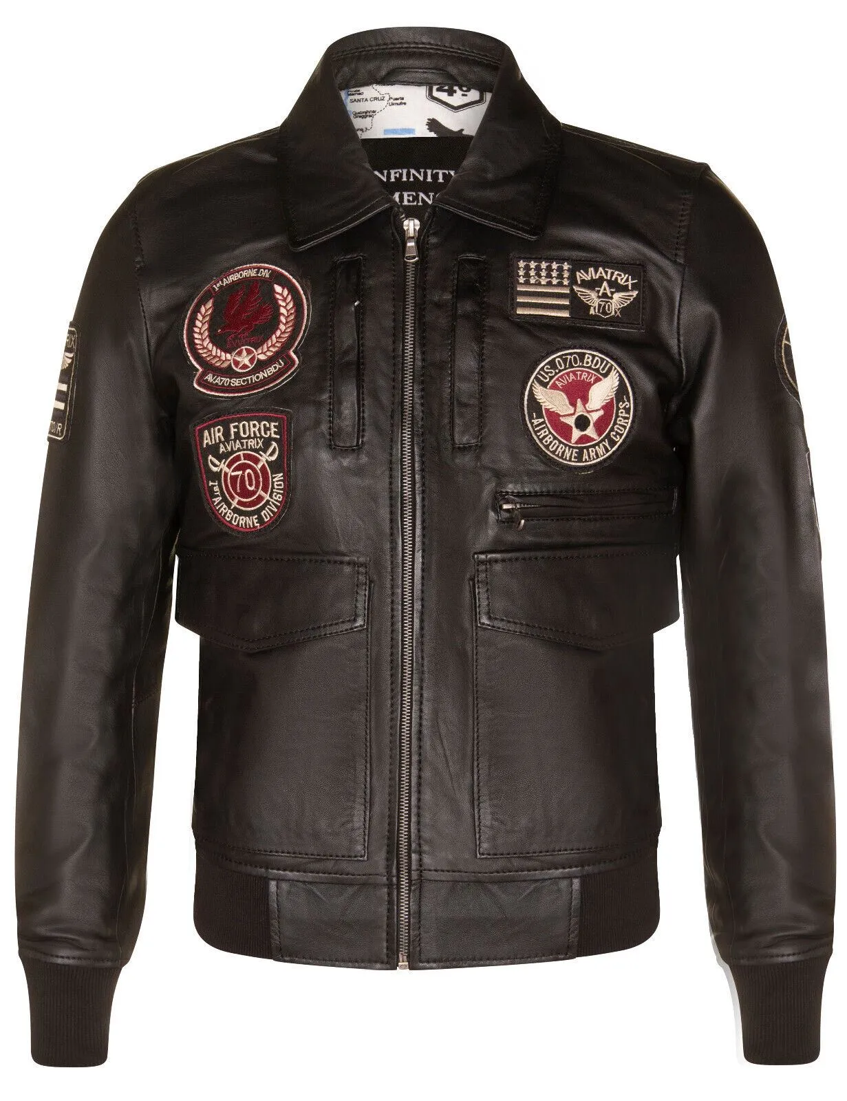 Mens Leather Air Force Bomber Jacket - Dublin