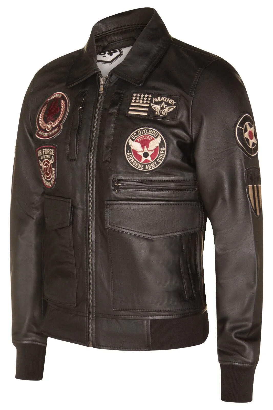 Mens Leather Air Force Bomber Jacket - Dublin