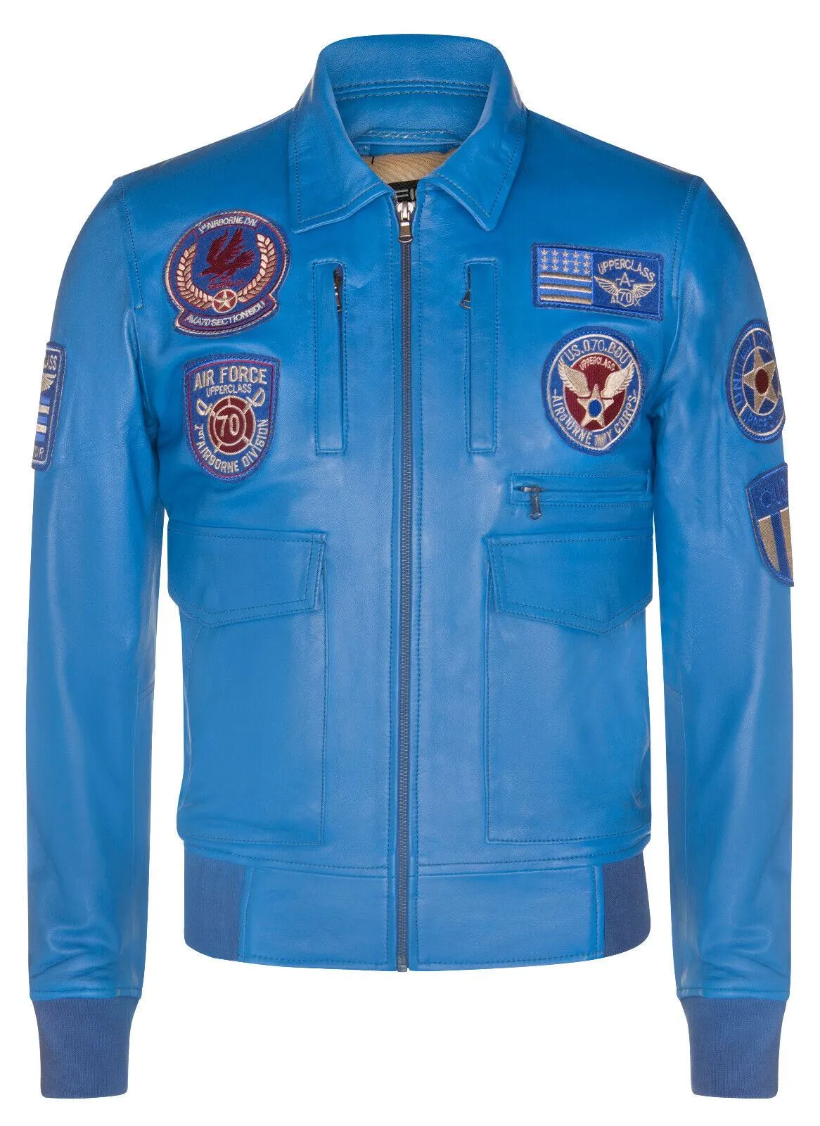Mens Leather Air Force Bomber Jacket - Dublin