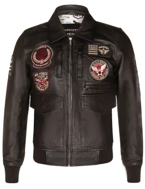 Mens Leather Air Force Bomber Jacket - Dublin