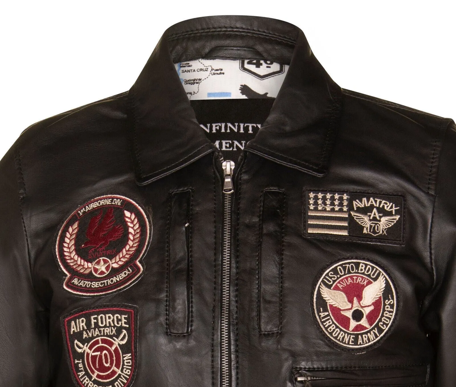 Mens Leather Air Force Bomber Jacket - Dublin